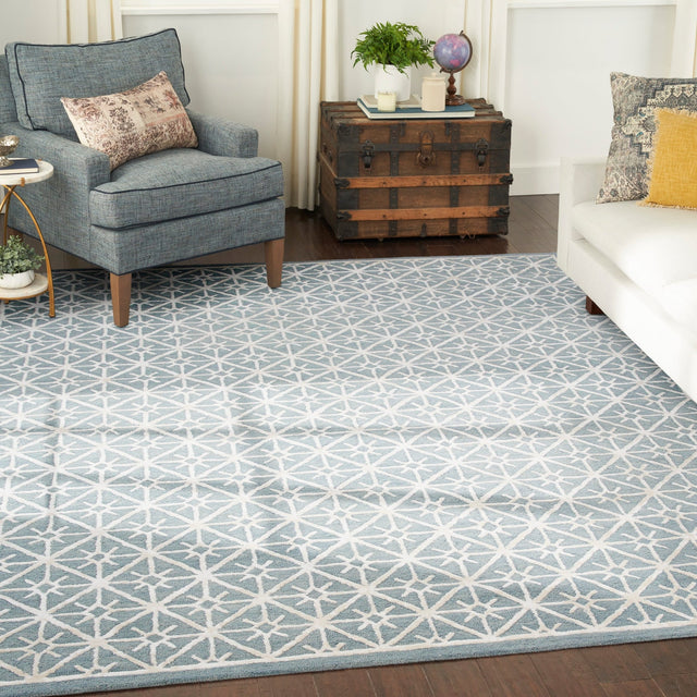 Nourison Nicole Curtis Series 2 Sr201 Light Blue Rug - Nourison - 99446879660