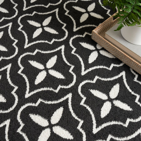 Nourison Nourison Essentials Nre04 Black Ivory Rug - Nourison - 99446940674