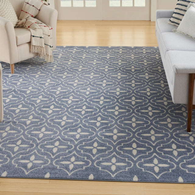 Nourison Nourison Essentials Nre04 Blue Ivory Rug - Nourison - 99446940827