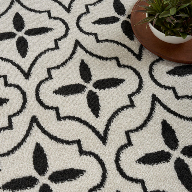 Nourison Nourison Essentials Nre04 Ivory Black Rug - Nourison - 99446940629