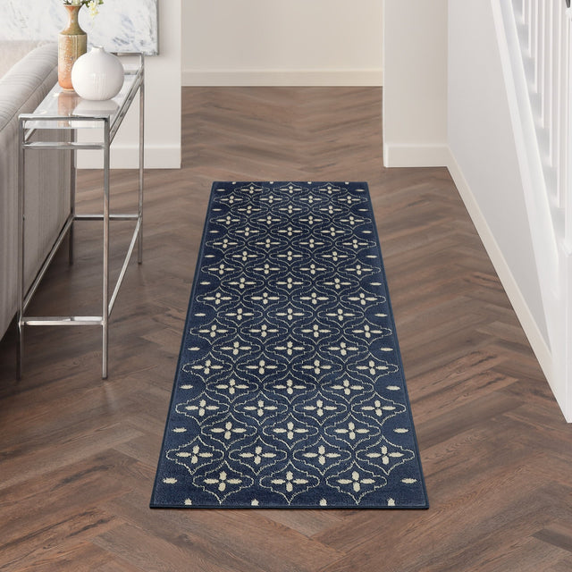 Nourison Nourison Essentials Nre04 Navy Ivory Rug - Nourison - 99446940872