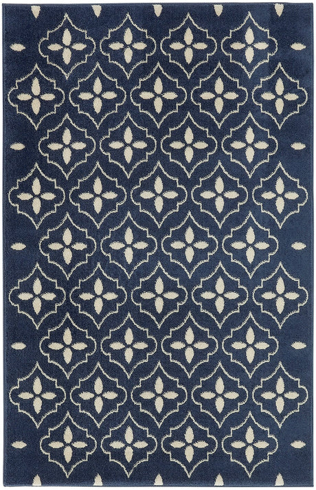 Nourison Nourison Essentials Nre04 Navy Ivory Rug - Nourison - 99446940889