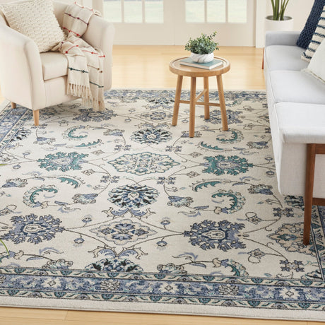 Nourison Nourison Essentials Nre05 Ivory Blue Rug - Nourison - 99446940971