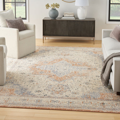 Nourison Nourison Essentials Persian Nre07 Beige Blue Rug - Nourison - 99446965486