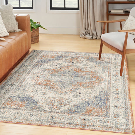 Nourison Nourison Essentials Persian Nre07 Beige Blue Rug - Nourison - 99446965509