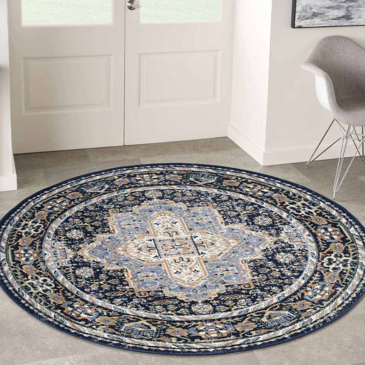 Nourison Nourison Essentials Persian Nre07 Navy Rug - 99446965424