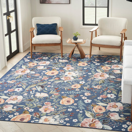 Nourison Nourison Washables Nwb01 Navy Multicolor Rug - Nourison - 99446912190