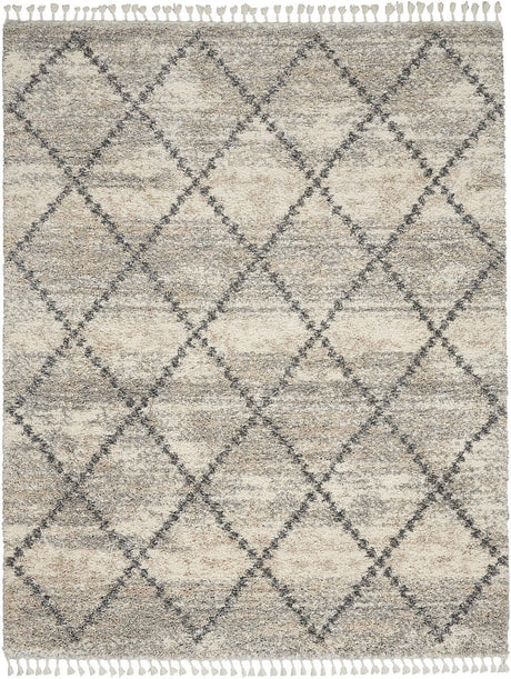 Nourison Oslo Shag Osl01 Ivory / Grey Rugs - Nourison - 99446711038