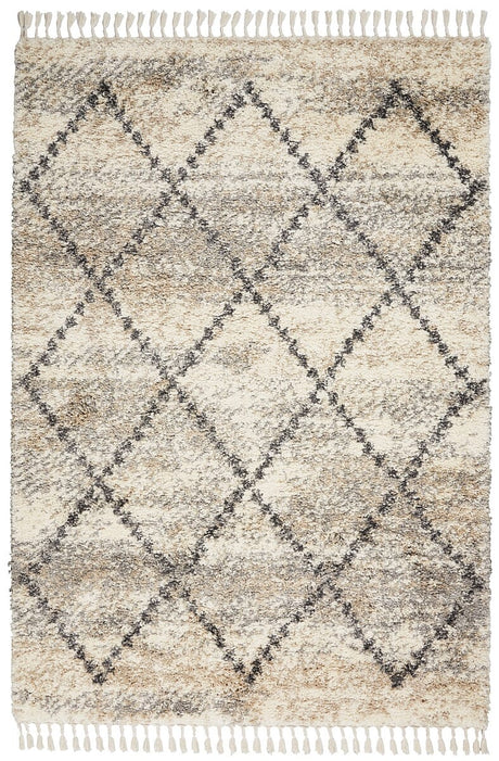 Nourison Oslo Shag Osl01 Ivory / Grey Rugs - Nourison - 99446711038