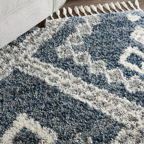 Nourison Oslo Shag Osl02 Denim Blue Rugs - Nourison - 99446711199