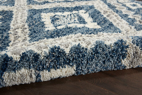 Nourison Oslo Shag Osl02 Denim Blue Rugs - Nourison - 99446711199