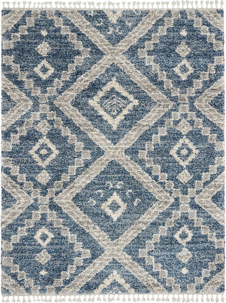 Nourison Oslo Shag Osl02 Denim Blue Rugs - Nourison - 99446711199