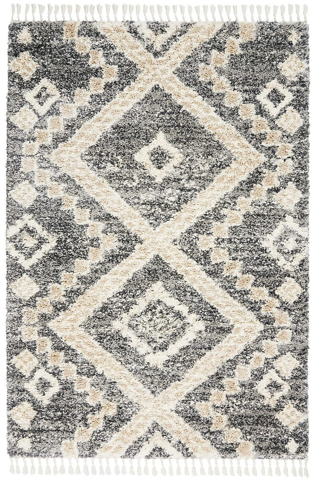 Nourison Oslo Shag Osl02 Grey / Ivory Rugs - Nourison - 99446711250