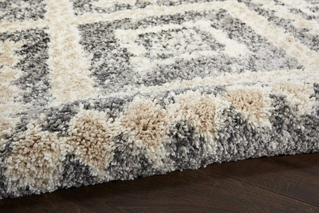 Nourison Oslo Shag Osl02 Grey / Ivory Rugs - Nourison - 99446711250