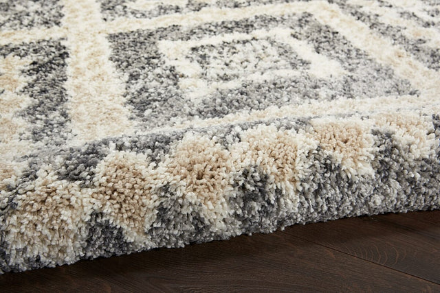 Nourison Oslo Shag Osl02 Grey / Ivory Rugs - Nourison - 99446711250