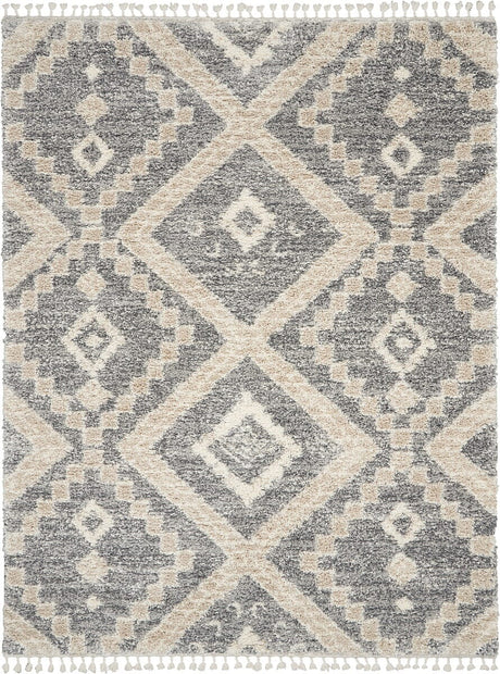 Nourison Oslo Shag Osl02 Grey / Ivory Rugs - Nourison - 99446711250