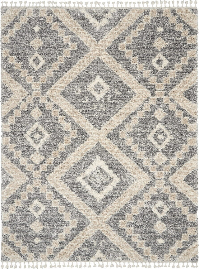 Nourison Oslo Shag Osl02 Grey / Ivory Rugs - Nourison - 99446711250