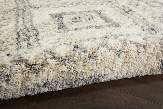 Nourison Oslo Shag Osl02 Ivory / Grey Rugs - Nourison - 99446711120