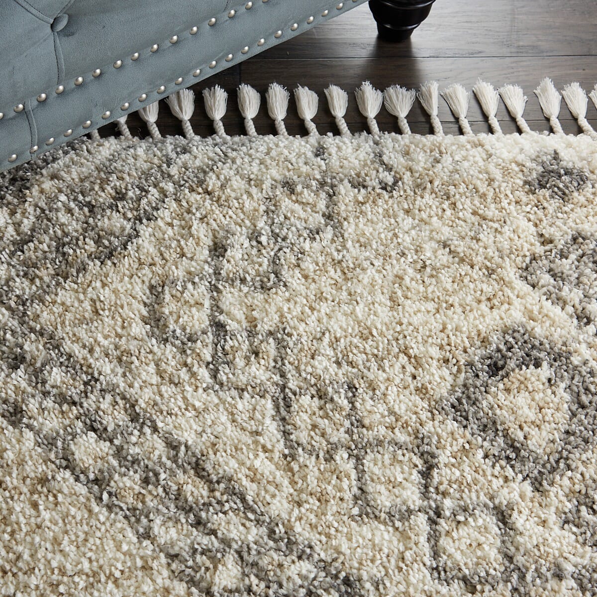 Nourison Oslo Shag Osl02 Ivory / Grey Rugs - Nourison - 99446711120