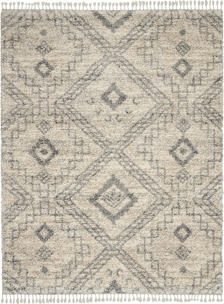 Nourison Oslo Shag Osl02 Ivory / Grey Rugs - Nourison - 99446711120