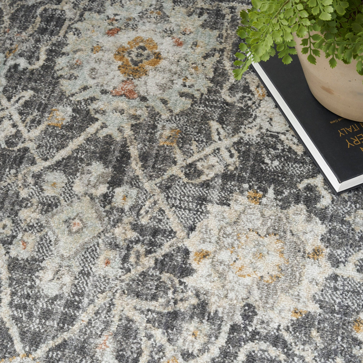 Nourison Oushak Home Ous01 Charcoal Rug - Nourison - 99446949073