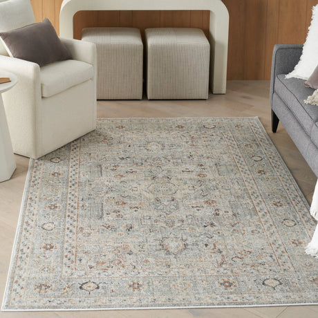 Nourison Oushak Home Ous02 Light Grey Rug - Nourison - 99446949318