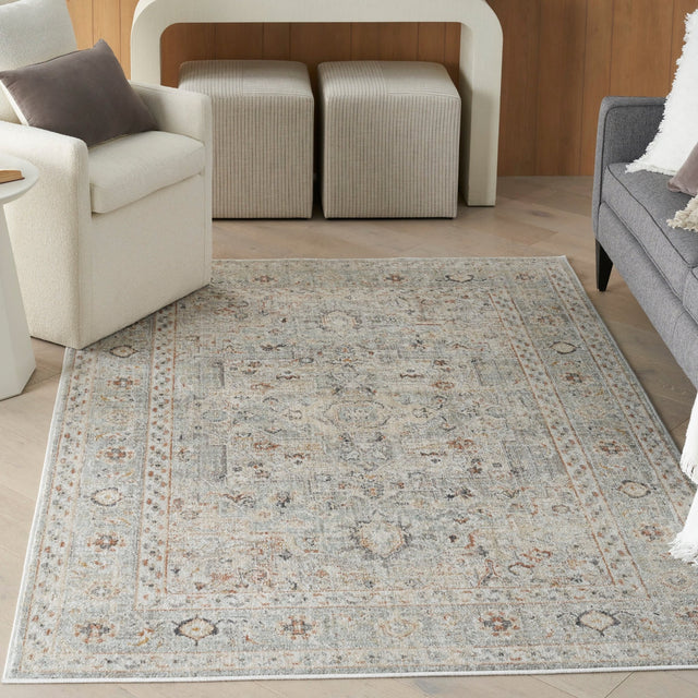 Nourison Oushak Home Ous02 Light Grey Rug - Nourison - 99446949325