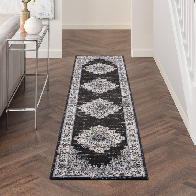 Nourison Passion Psn03 Black Ivory Rug - Nourison - 99446018557