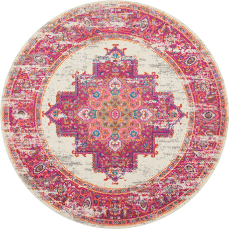 Nourison Passion Psn03 Ivory/Fuchsia Rug - Nourison - 99446259738