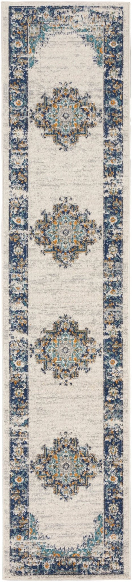 Nourison Passion Psn03 Ivory/Grey/Blue Rug - Nourison - 99446900807