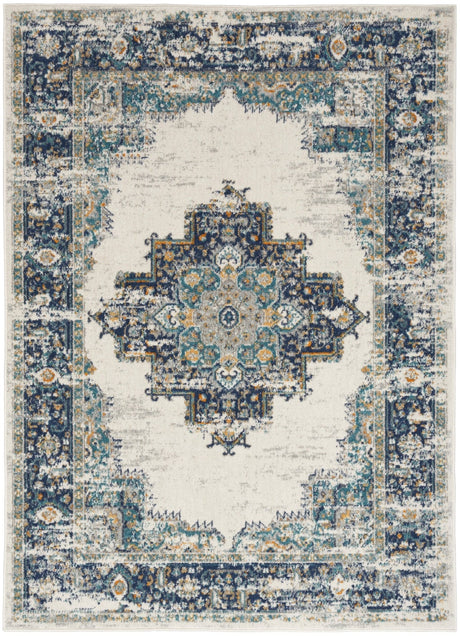 Nourison Passion Psn03 Ivory/Grey/Blue Rug - Nourison - 99446900814