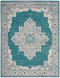 Nourison Passion Psn03 Turquoise Grey Rug - Nourison - 99446018625