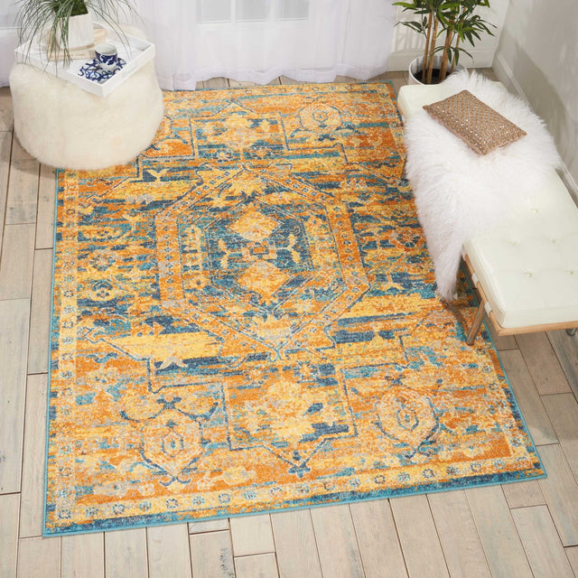 Nourison Passion Psn07 Teal/Sun Rug - Nourison - 99446388346