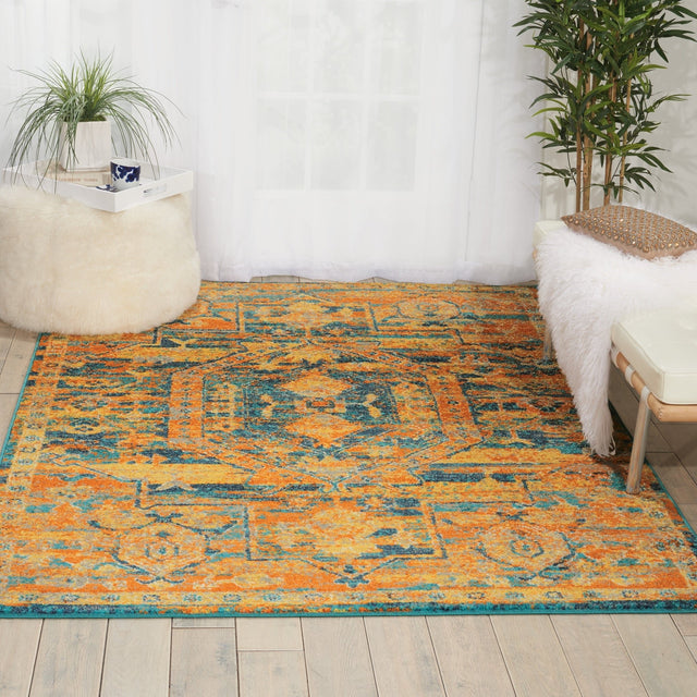 Nourison Passion Psn07 Teal/Sun Rug - Nourison - 99446388346