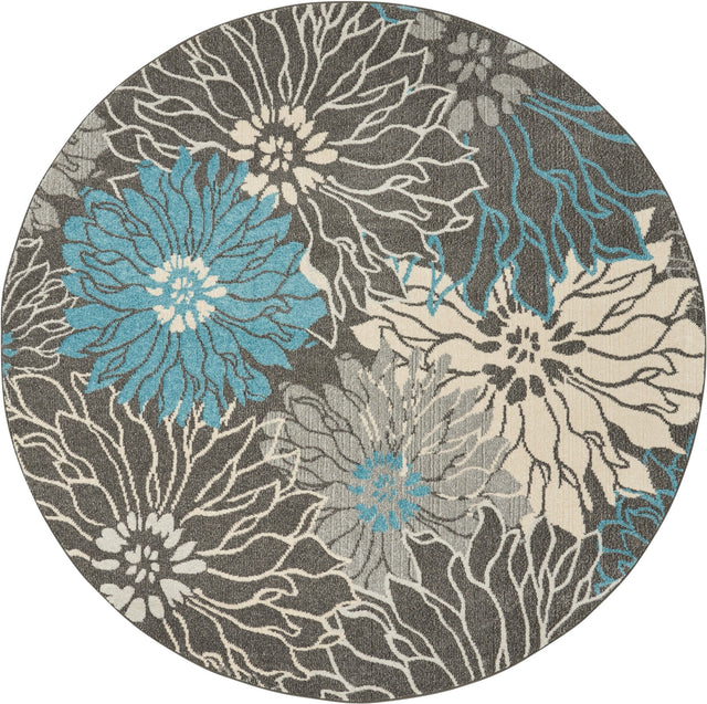 Nourison Passion Psn17 Charcoal/Blue Rug - Nourison - 99446734778