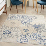Nourison Passion Psn17 Ivory Grey Blue Rug - Nourison - 99446018724