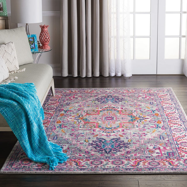 Nourison Passion Psn20 Light Grey / Pink Rugs - Nourison - 99446486714