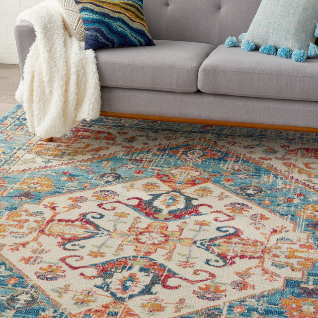 Nourison Passion Psn23 Ivory/Light Blue Rugs - Nourison - 99446809230