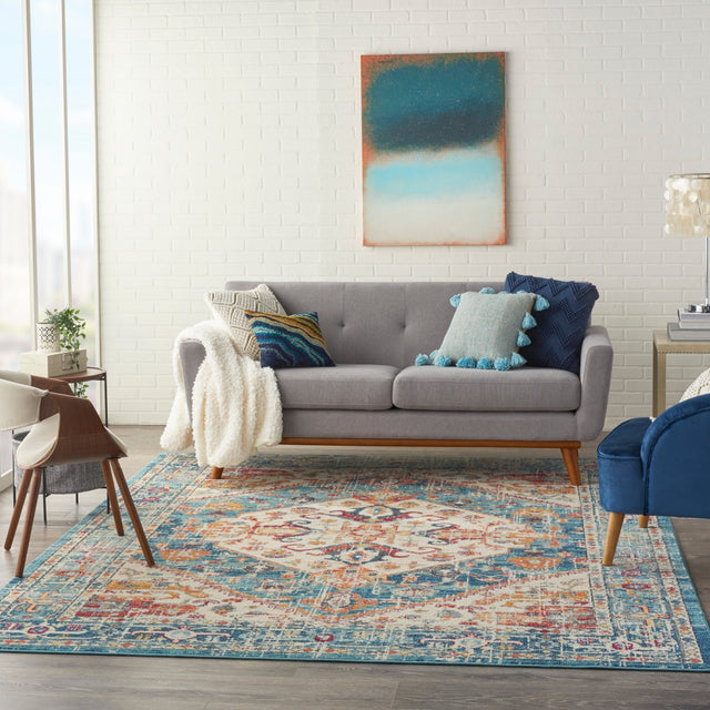 Nourison Passion Psn23 Ivory/Light Blue Rugs - Nourison - 99446809230