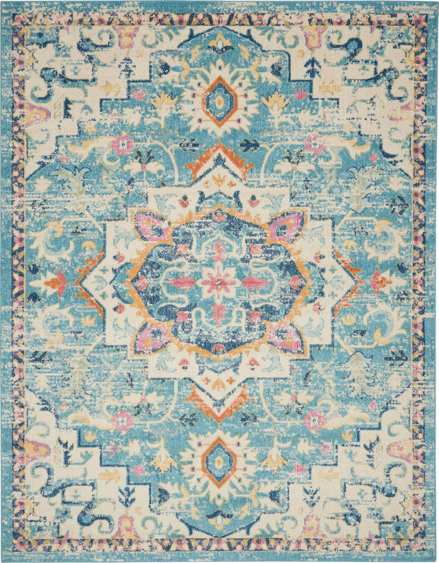 Nourison Passion Psn25 Ivory/Light Blue Rug - Nourison - 99446015013