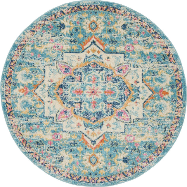 Nourison Passion Psn25 Ivory/Light Blue Rug - Nourison - 99446747921