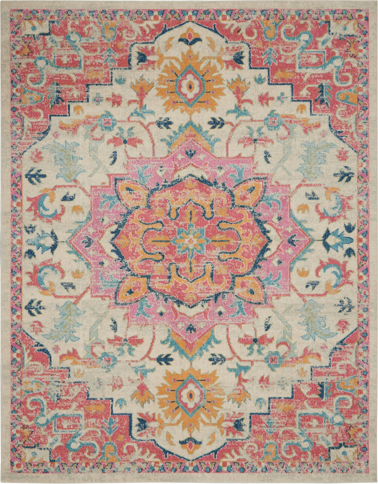 Nourison Passion Psn25 Ivory/Pink Rugs - Nourison - 99446748089