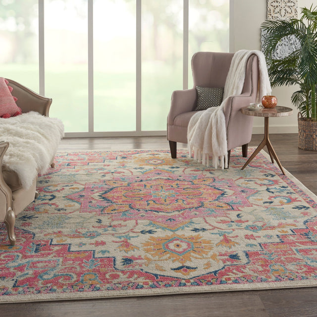 Nourison Passion Psn25 Ivory/Pink Rugs - Nourison - 99446748195