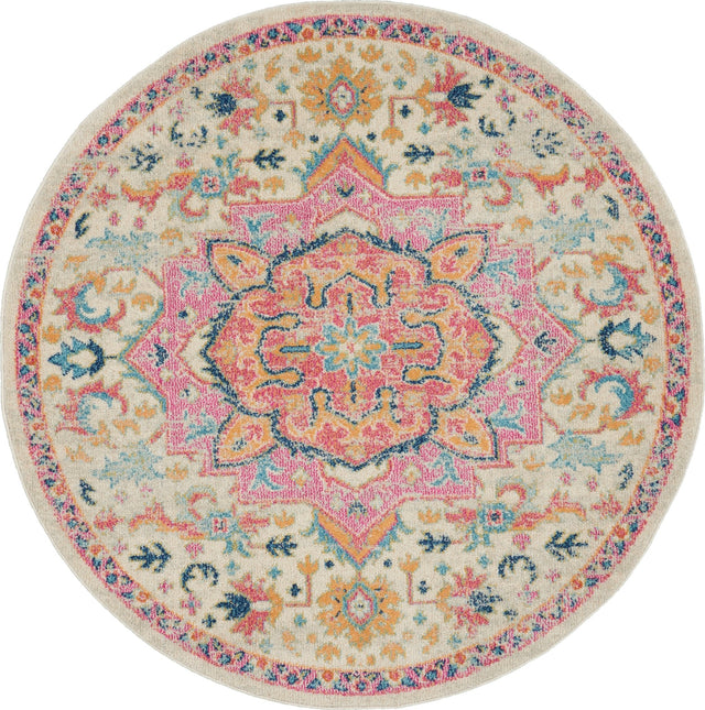 Nourison Passion Psn25 Ivory/Pink Rugs - Nourison - 99446748195