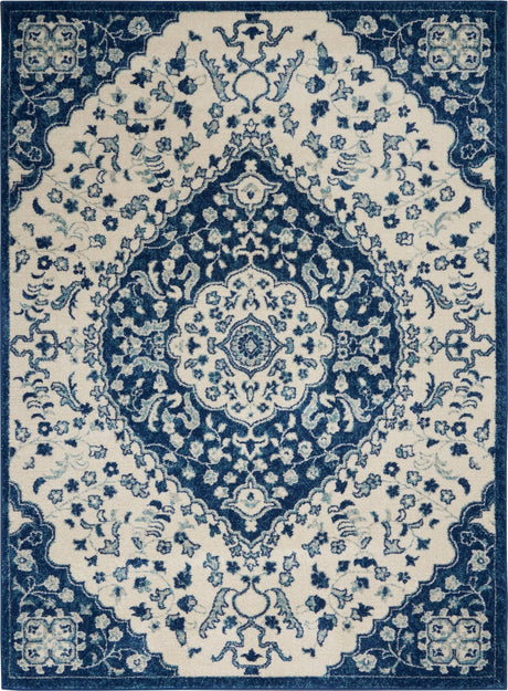 Nourison Passion Psn30 Ivory Blue Rug - Nourison - 99446766366