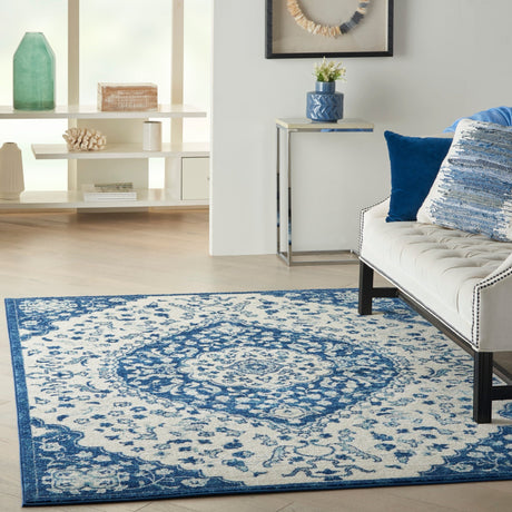 Nourison Passion Psn30 Ivory Blue Rug - Nourison - 99446766373