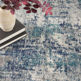 Nourison Passion Psn36 Ivory Teal Rug - Nourison - 99446900869