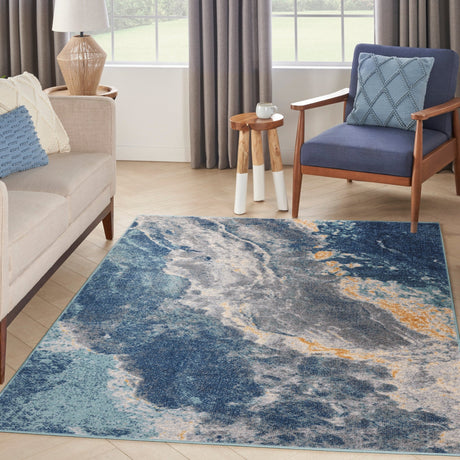 Nourison Passion Psn51 Blue Multicolor Rug - Nourison - 99446968180