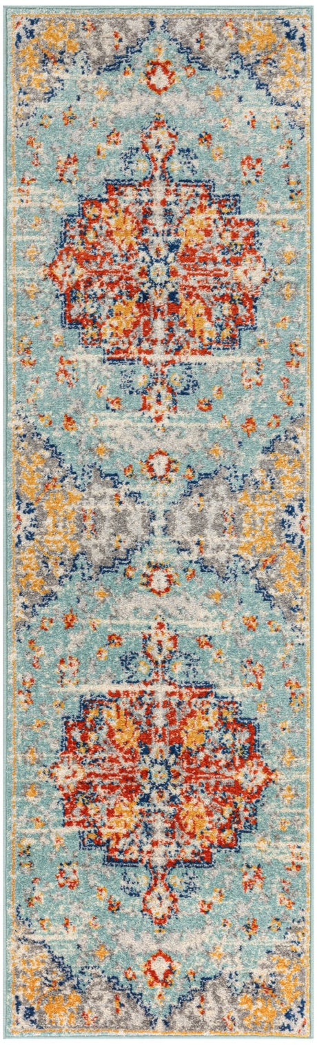 Nourison Passion Psn52 Aqua Multicolor Rug - Nourison - 99446968357