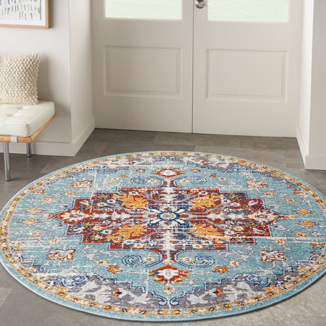 Nourison Passion Psn52 Aqua Multicolor Rug - Nourison - 99446968418